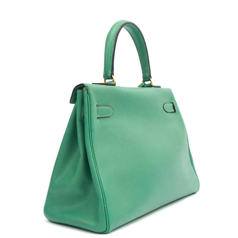 Picture of Hermes Top Handle Kelly 28 in Vert Vertigo, Courchevel Leather