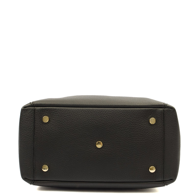 Picture of Aspinal of London Tote London Tote - Midi in Black, Leather