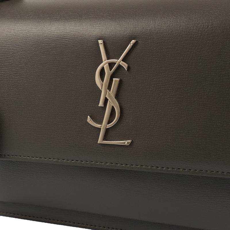 Picture of Saint Laurent Cross Body Sunset - Medium in Grey, Calfskin Leather