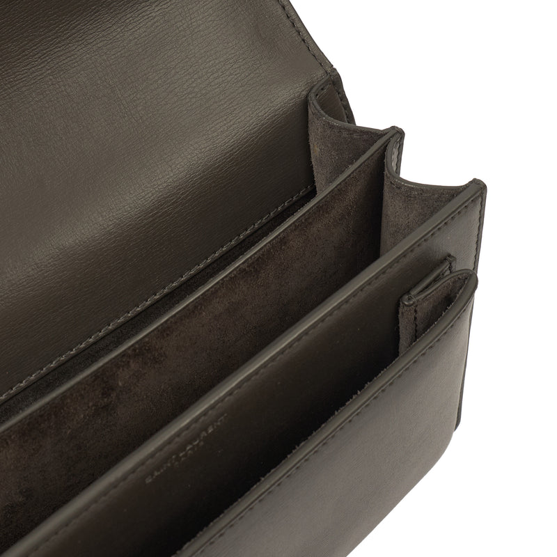 Picture of Saint Laurent Cross Body Sunset - Medium in Grey, Calfskin Leather