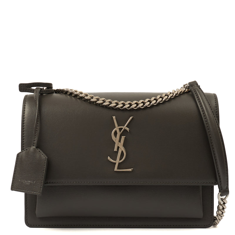 Picture of Saint Laurent Cross Body Sunset - Medium in Grey, Calfskin Leather
