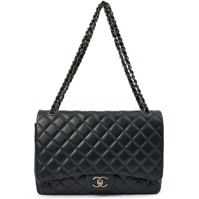 Picture of Chanel Shoulder Bag Classic - Maxi in Navy, Lambskin Leather