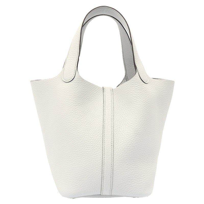 Picture of Hermes Bucket Bag Picotin 18 in Bleu Pale, Clemence Leather