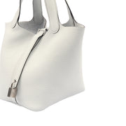 Picture of Hermes Bucket Bag Picotin 18 in Bleu Pale, Clemence Leather