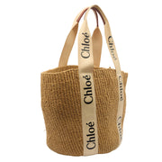 Picture of Chloe Tote Woody Basket in Neutral, Raffia