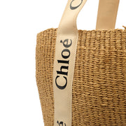 Picture of Chloe Tote Woody Basket in Neutral, Raffia