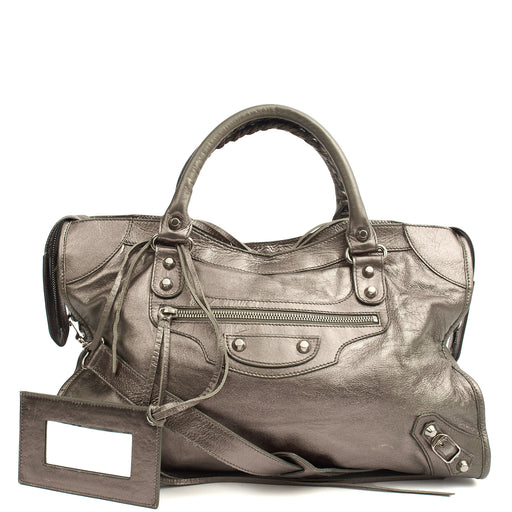 Picture of Balenciaga Tote Classic City in Metallic, Veau (Calfskin)