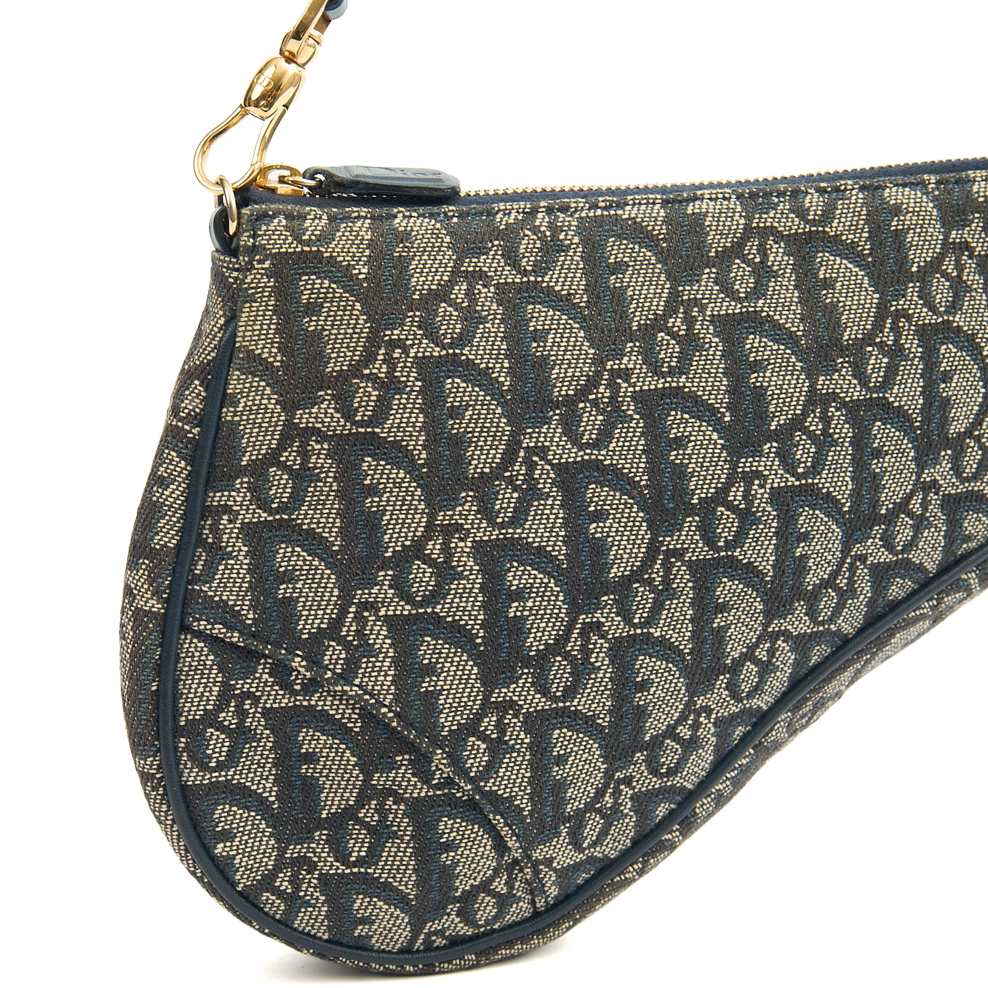 Christian Dior Mini Bag Saddle Pochette in Denim, Dior Oblique