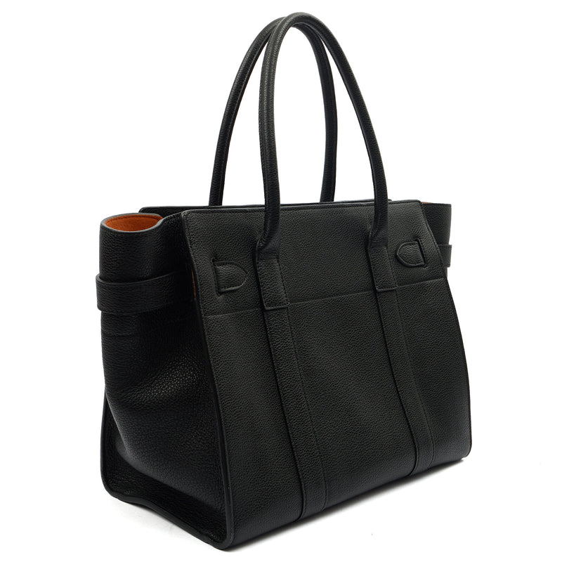 Picture of Mulberry Tote Zipped Bayswater in Black, Calfskin Leather