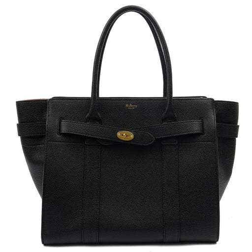 Picture of Mulberry Tote Zipped Bayswater in Black, Calfskin Leather