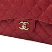 Picture of Chanel Shoulder Bag Classic Single Flap - Jumbo in Red, Caviar Leather