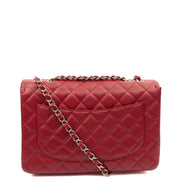 Picture of Chanel Shoulder Bag Classic Single Flap - Jumbo in Red, Caviar Leather