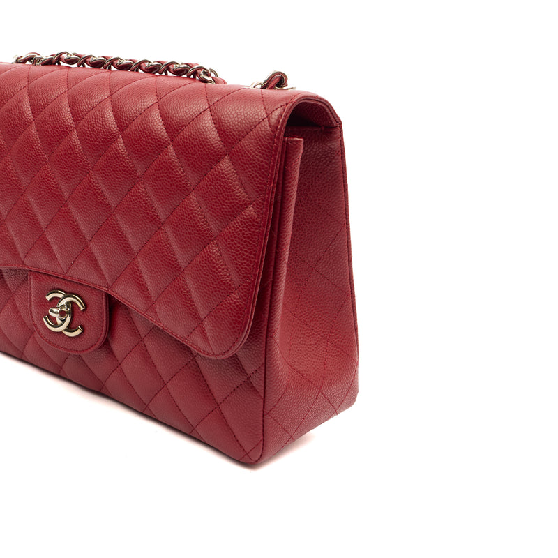 Picture of Chanel Shoulder Bag Classic Single Flap - Jumbo in Red, Caviar Leather