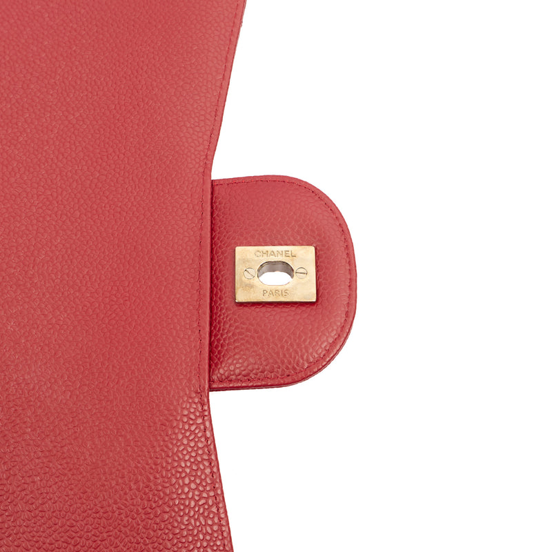 Picture of Chanel Shoulder Bag Classic Single Flap - Jumbo in Red, Caviar Leather