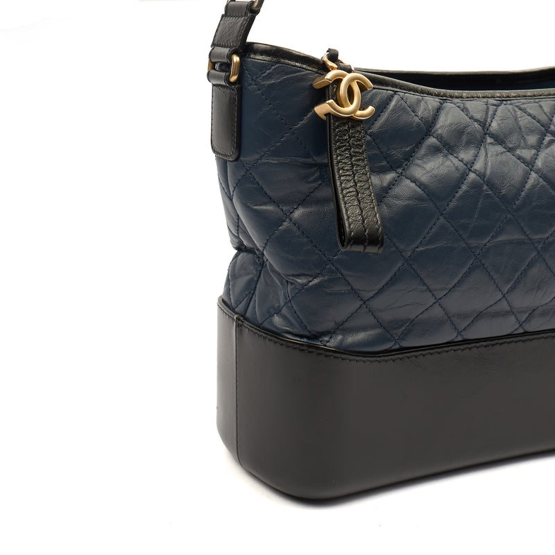 Picture of Chanel Cross Body Gabrielle Hobo - Small in Blue, Crinkled Calfskin Leather