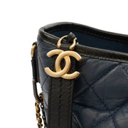 Picture of Chanel Cross Body Gabrielle Hobo - Small in Blue, Crinkled Calfskin Leather