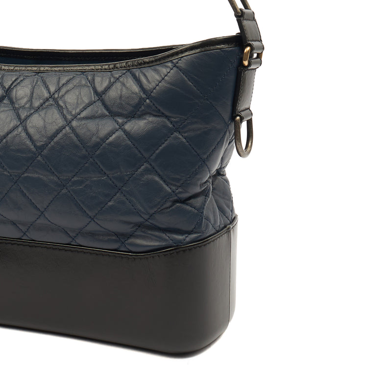 Picture of Chanel Cross Body Gabrielle Hobo - Small in Blue, Crinkled Calfskin Leather
