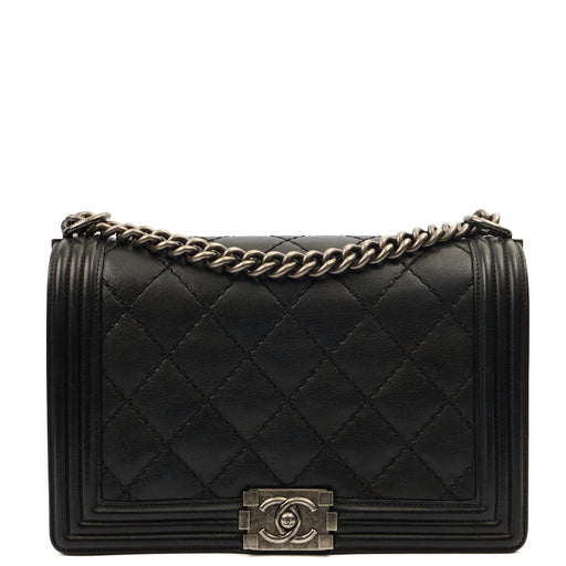 Picture of Chanel Shoulder Bag Boy - New Medium in Black, Calfskin Leather