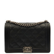 Picture of Chanel Shoulder Bag Boy - New Medium in Black, Calfskin Leather