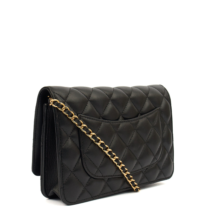 Picture of Chanel Cross Body Wallet on Chain in Black, Lambskin Leather