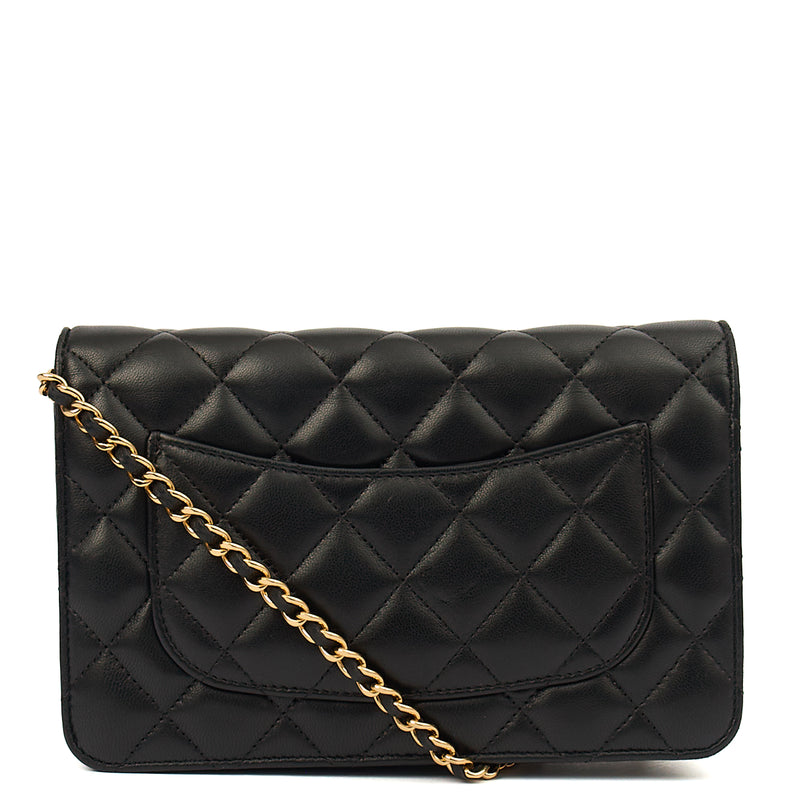 Picture of Chanel Cross Body Wallet on Chain in Black, Lambskin Leather