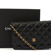 Picture of Chanel Cross Body Wallet on Chain in Black, Lambskin Leather