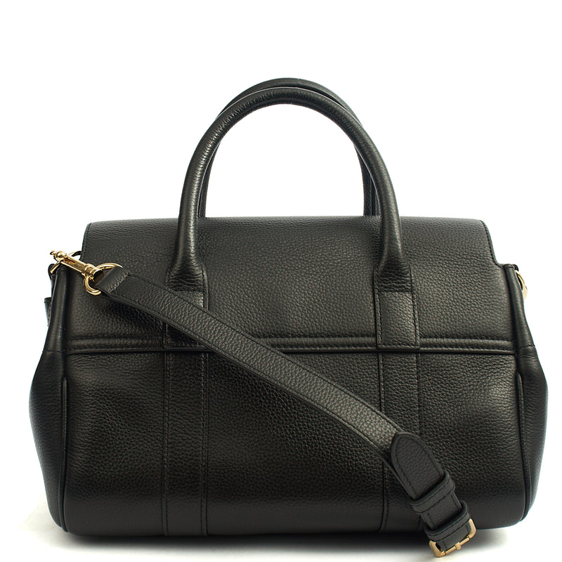 Picture of Mulberry Tote Bayswater with Strap- Small in Black, Calfskin Leather