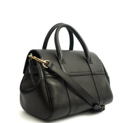 Picture of Mulberry Tote Bayswater with Strap- Small in Black, Calfskin Leather