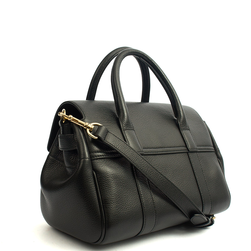 Picture of Mulberry Tote Bayswater with Strap- Small in Black, Calfskin Leather