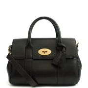Picture of Mulberry Tote Bayswater with Strap- Small in Black, Calfskin Leather