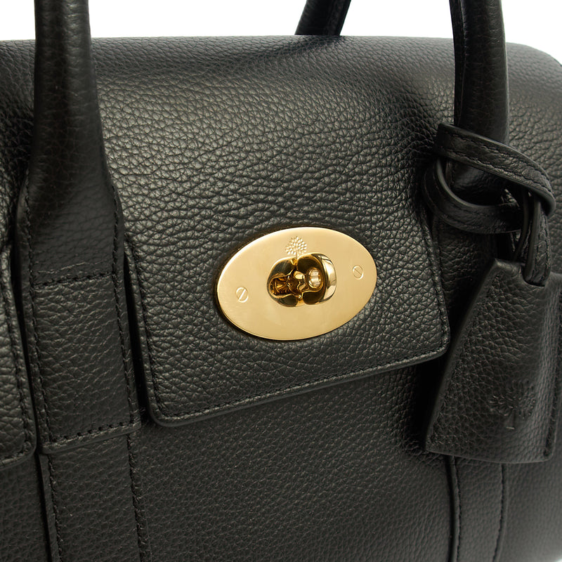 Picture of Mulberry Tote Bayswater with Strap- Small in Black, Calfskin Leather
