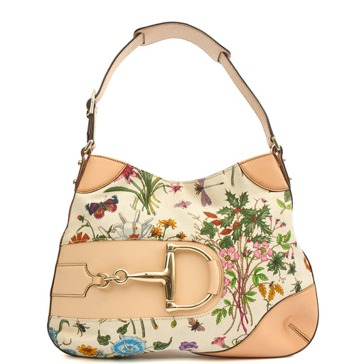 Picture of Gucci Shoulder Bag Hassler Horsebit Hobo in Neutral, Fabric