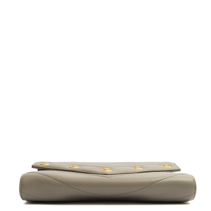Picture of Chanel Clutch Pouch Wristlet in Grey, Lambskin Leather