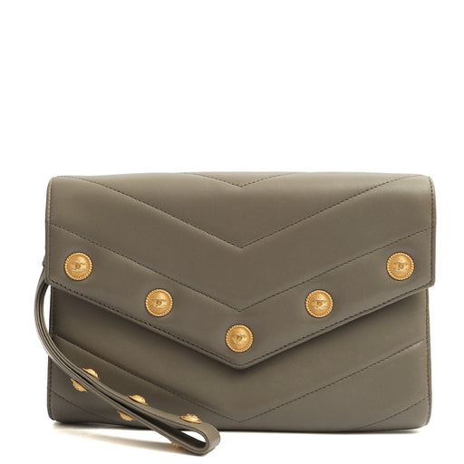 Picture of Chanel Clutch Pouch Wristlet in Grey, Lambskin Leather