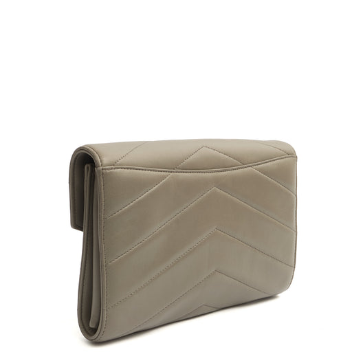 Picture of Chanel Clutch Pouch Wristlet in Grey, Lambskin Leather