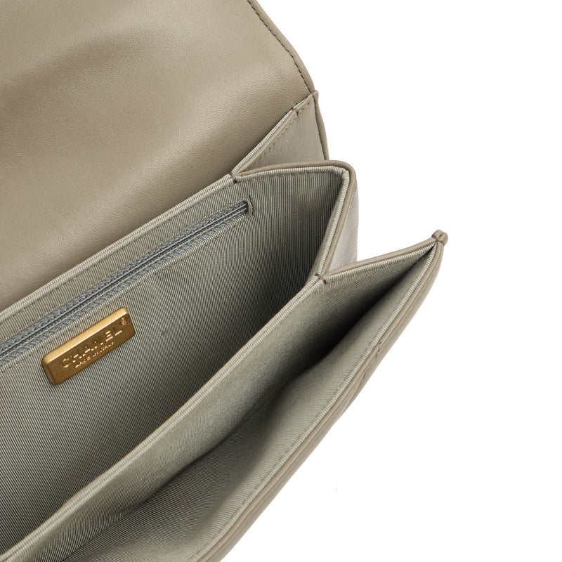 Picture of Chanel Clutch Pouch Wristlet in Grey, Lambskin Leather