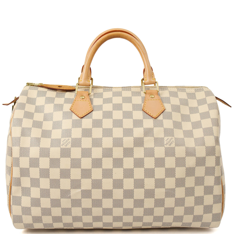 Picture of Louis Vuitton Top Handle Speedy 35 in Damier Azur, Canvas