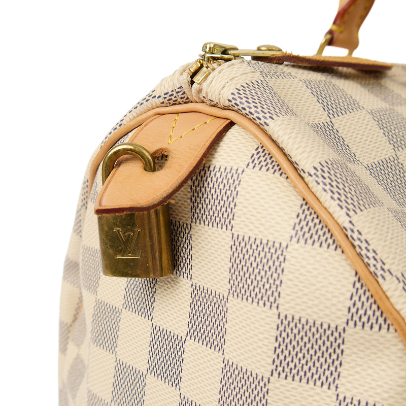 Picture of Louis Vuitton Top Handle Speedy 35 in Damier Azur, Canvas