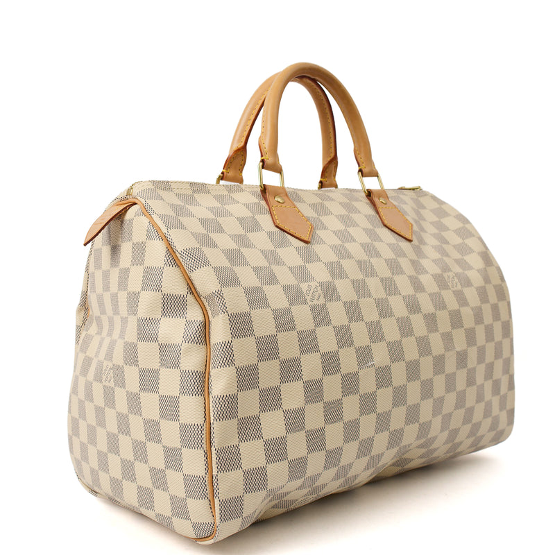 Picture of Louis Vuitton Top Handle Speedy 35 in Damier Azur, Canvas