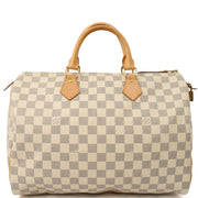 Picture of Louis Vuitton Top Handle Speedy 35 in Damier Azur, Canvas