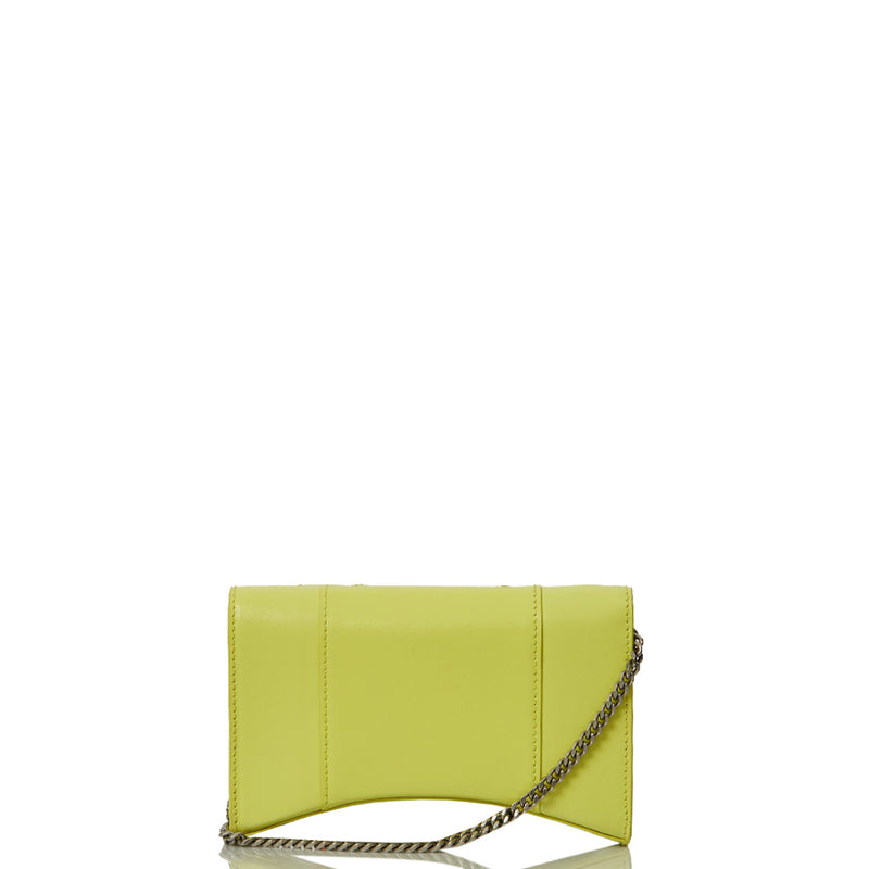 Picture of Balenciaga Mini Bag Hourglass Wallet on Chain in Green, Leather