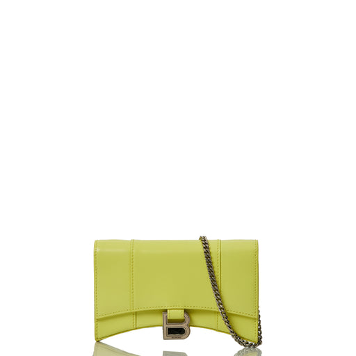 Picture of Balenciaga Mini Bag Hourglass Wallet on Chain in Green, Leather