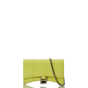 Picture of Balenciaga Mini Bag Hourglass Wallet on Chain in Green, Leather
