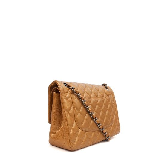 Picture of Chanel Cross Body Classic Double Flap - Large in Metallic, Caviar Leather