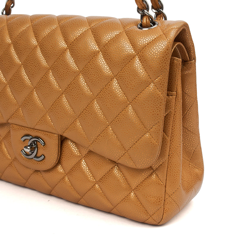 Picture of Chanel Cross Body Classic Double Flap - Large in Metallic, Caviar Leather