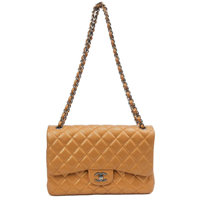 Picture of Chanel Cross Body Classic Double Flap - Large in Metallic, Caviar Leather