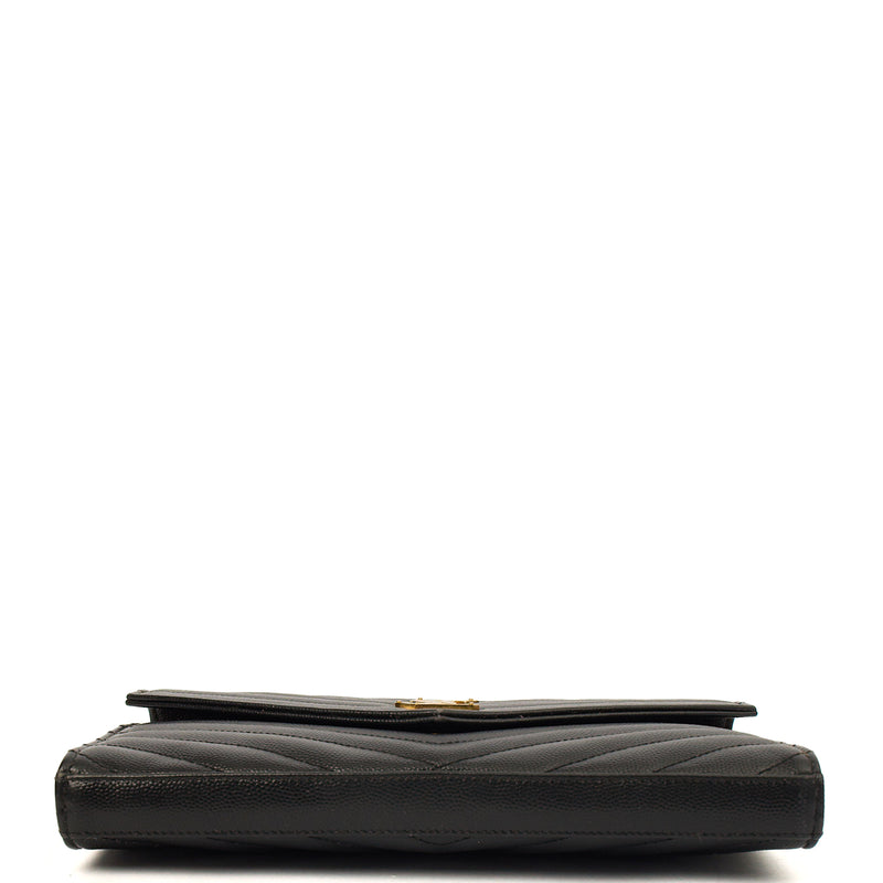 Picture of Saint Laurent Cross Body Envelope Chain Wallet in Black, Leather