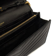Picture of Saint Laurent Cross Body Envelope Chain Wallet in Black, Leather