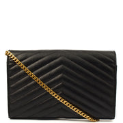 Picture of Saint Laurent Cross Body Envelope Chain Wallet in Black, Leather
