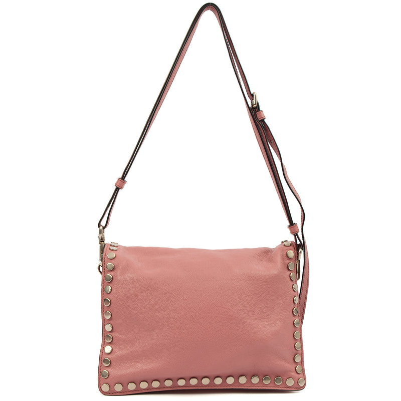 Picture of Prada Cross Body Buckle Tote  in Pink, Calfskin